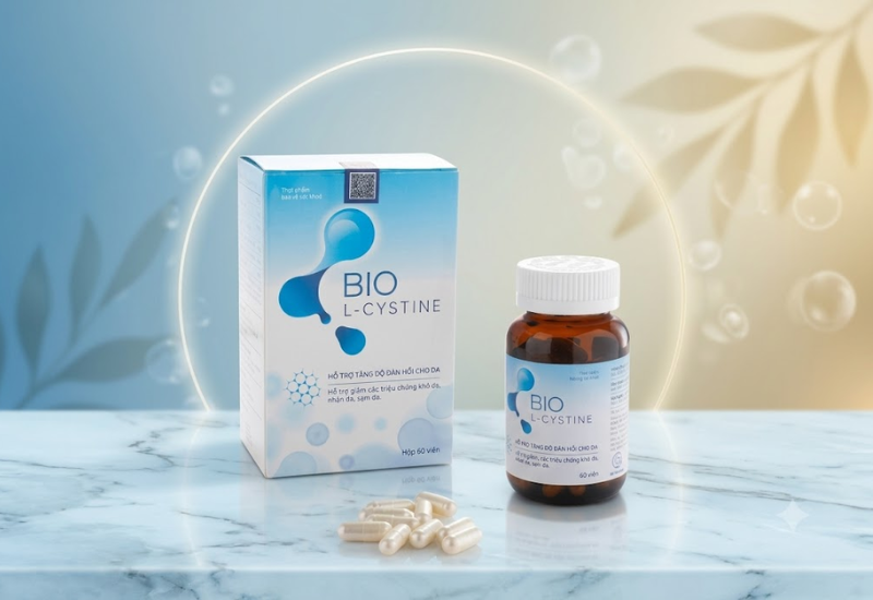 Bio L-Cystine 3C Pharma hỗ trợ tăng độ đàn hồi, làm giảm các triệu chứng của lão hóa da (Hộp 60 viên)