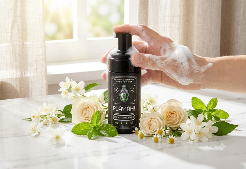 Bọt vệ sinh nam PlayAh Mint Whisper làm sạch dịu nhẹ, khử mùi và cân bằng pH (Chai 100ml)