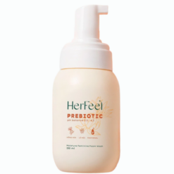 Bọt vệ sinh phụ nữ Her Feel Prebiotic Rose giúp làm sạch dịu nhẹ, cân bằng pH và tạo cảm giác mát lạnh (Chai 150ml)