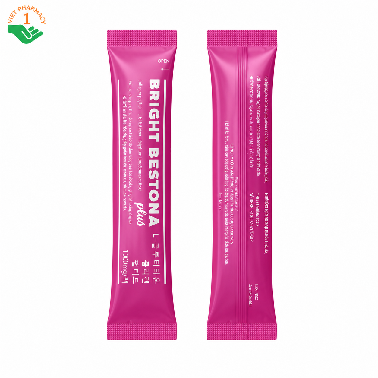 Bright Bestona Plus Dahupha hỗ trợ chống oxy hóa, làm sáng đẹp da (Hộp 20 gói x 10ml)
