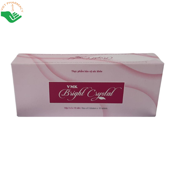 Bright Crystal VMK hỗ trợ chống oxy hóa, giúp da trắng sáng (Hộp 3 vỉ x 10 viên)