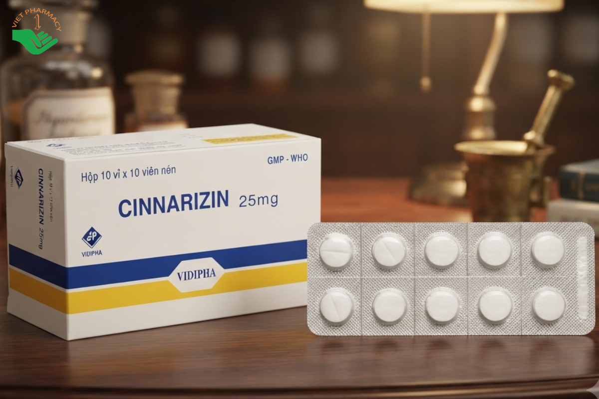 Thuốc chống say xe cho trẻ em Cinnarizin 25mg Vidipha