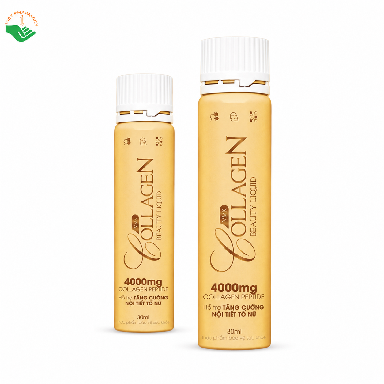 Collagen Beauty Liquid VMK hỗ trợ cân bằng nội tiết tố nữ, duy trì độ ẩm và sự đàn hồi (Hộp 10 lọ)