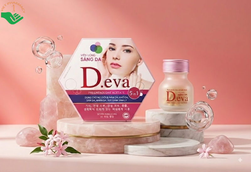 D.eva Vshine cải thiện nội tiết tố nữ, giảm sạm màu, nám và khô da (Lọ 30 viên)