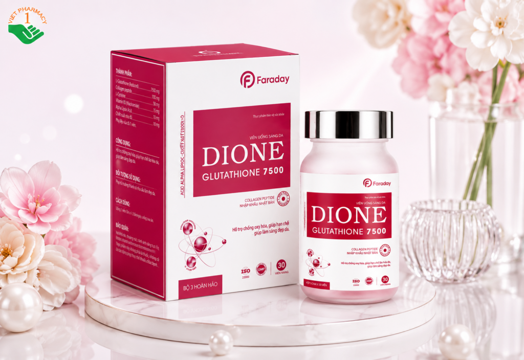 Dione FARADAY hỗ trợ hạn chế lão hóa da, cấp ẩm, sáng da (Hộp 30 viên)