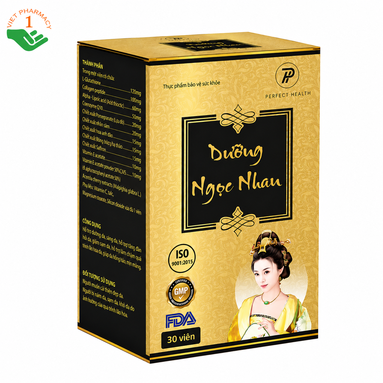 Dưỡng Ngọc Nhan nuôi dưỡng da sáng đẹp, giảm nám, mờ thâm (Hộp 30 viên)