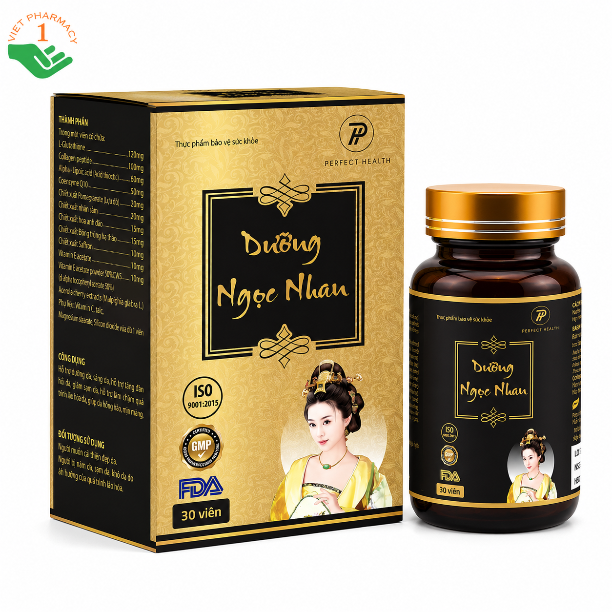 Dưỡng Ngọc Nhan nuôi dưỡng da sáng đẹp, giảm nám, mờ thâm (Hộp 30 viên)