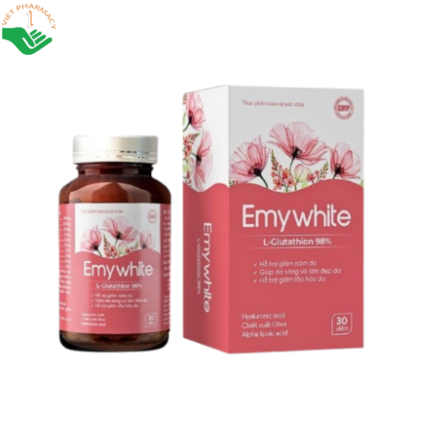 Emywhite Gia Nguyễn Pharma hỗ trợ làm sáng và hạn chế lão hóa da (Hộp 30 viên)