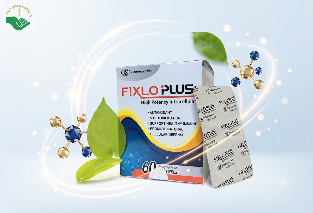 Fixlo Plus Pharmaxx hỗ trợ chống oxy hóa, chống các gốc tự do (Hộp 6 vỉ x 10 viên)