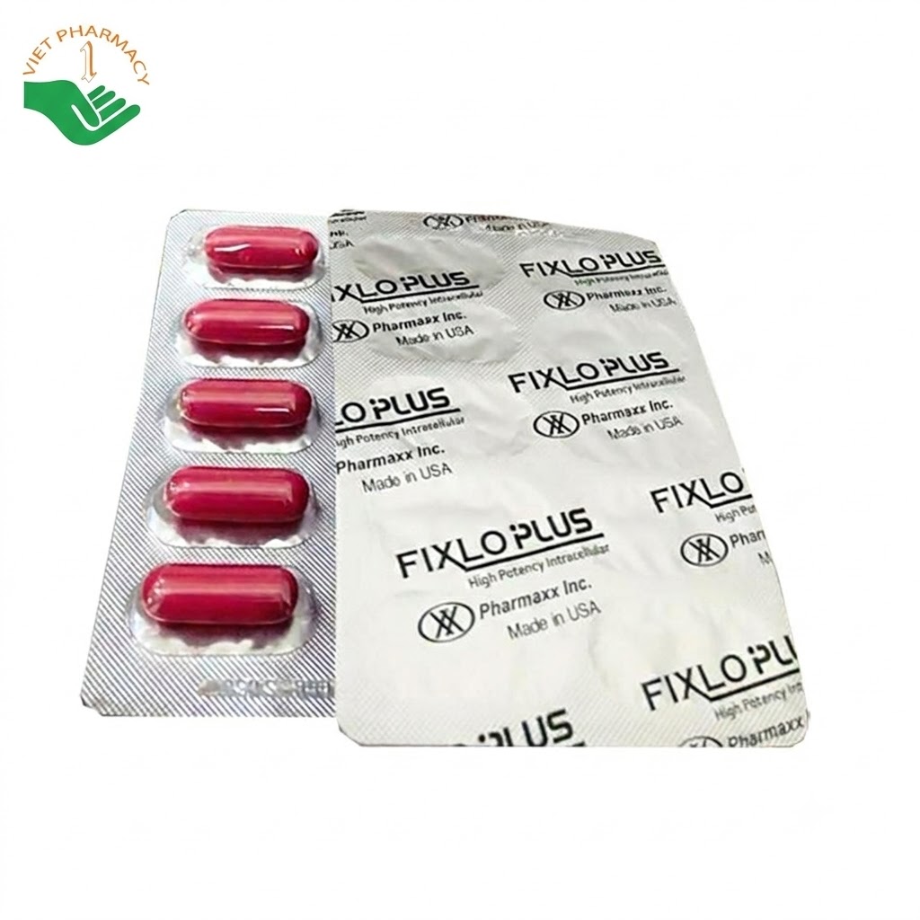 Fixlo Plus Pharmaxx hỗ trợ chống oxy hóa, chống các gốc tự do (Hộp 6 vỉ x 10 viên)