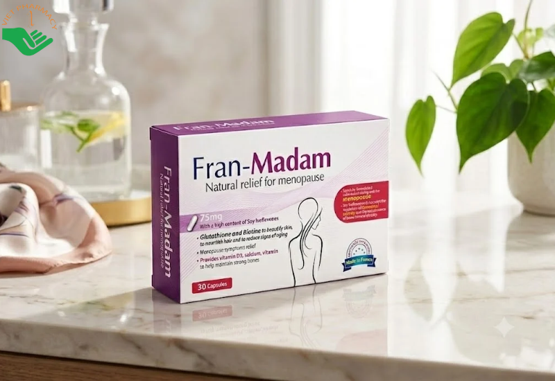 Fran – Madam Lustrel Laboratoires hỗ trợ cải thiện tình trạng suy giảm nội tiết tố nữ (Hộp 30 viên)