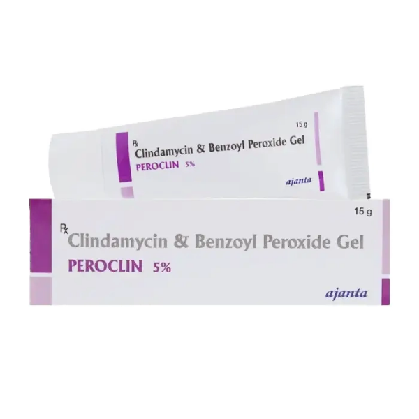 Gel trị mụn trứng cá, mụn viêm Peroclin 5% Ajanta Pharma (Tuýp 15g)