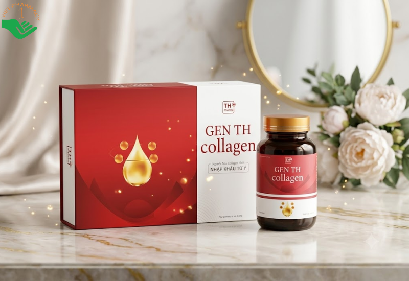 Gen TH Collagen TH PHARMA hỗ trợ tăng độ ẩm và độ đàn hồi cho da (Hộp 30 viên)