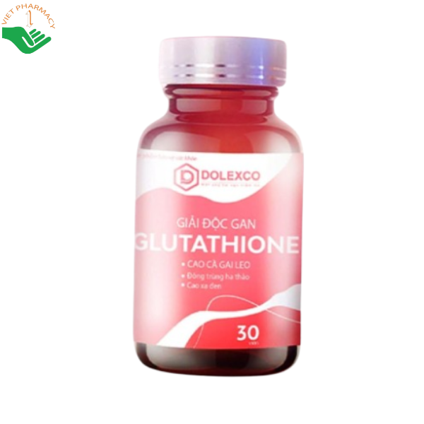 Giải độc gan Glutathione DOLEXCO hỗ trợ bổ gan, giúp thanh nhiệt, giải độc (Hộp 30 viên)