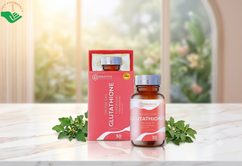 Giải độc gan Glutathione DOLEXCO hỗ trợ bổ gan, giúp thanh nhiệt, giải độc (Hộp 30 viên)