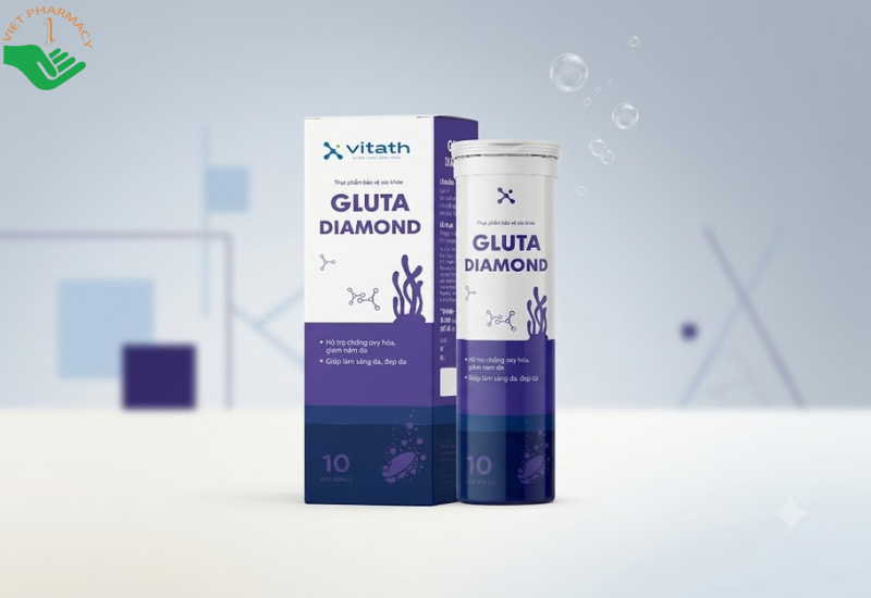 Gluta Diamond Vitath hỗ trợ giúp làm sáng da, giảm nám da (1 lọ x 10 viên)