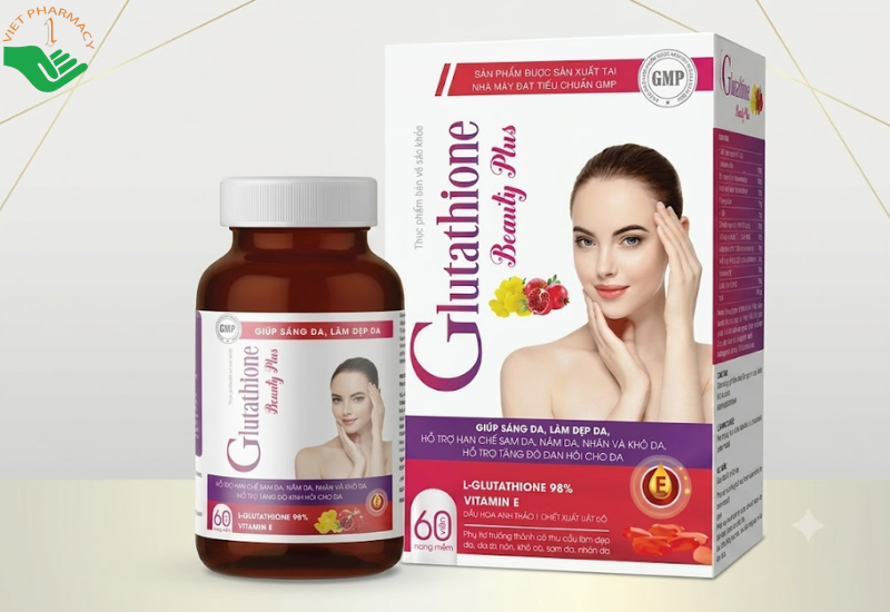 Glutathione Beauty PlusLao Cai Pharma giúp hạn chế sạm, nám, khô da, hỗ trợ làm sáng da (Hộp 60 viên)