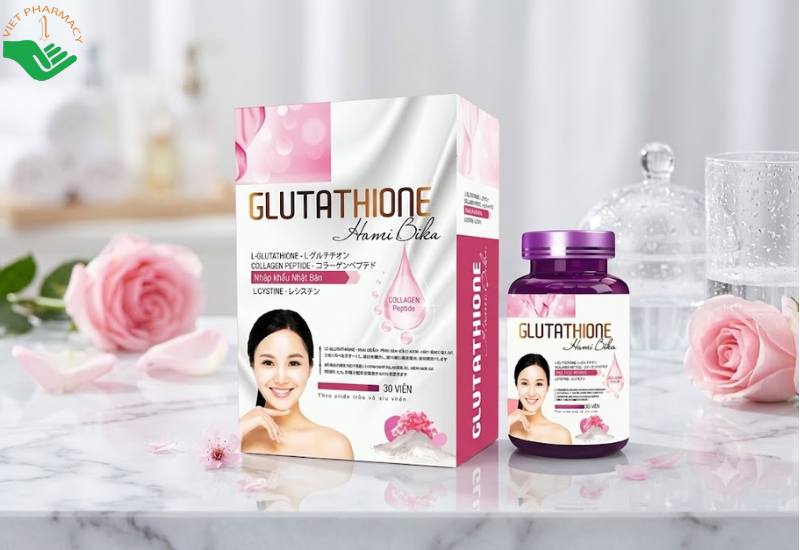 Glutathione Homi Bika Oshii hỗ trợ dưỡng sáng da, làm giảm các dấu hiệu lão hóa (Hộp 30 viên)
