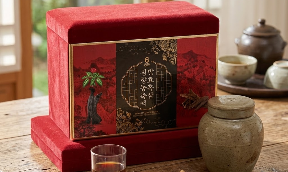 Cao hắc sâm trầm hương lên men 6 Years Fermented Black Ginseng Agarwood Extract Gaesung Sang