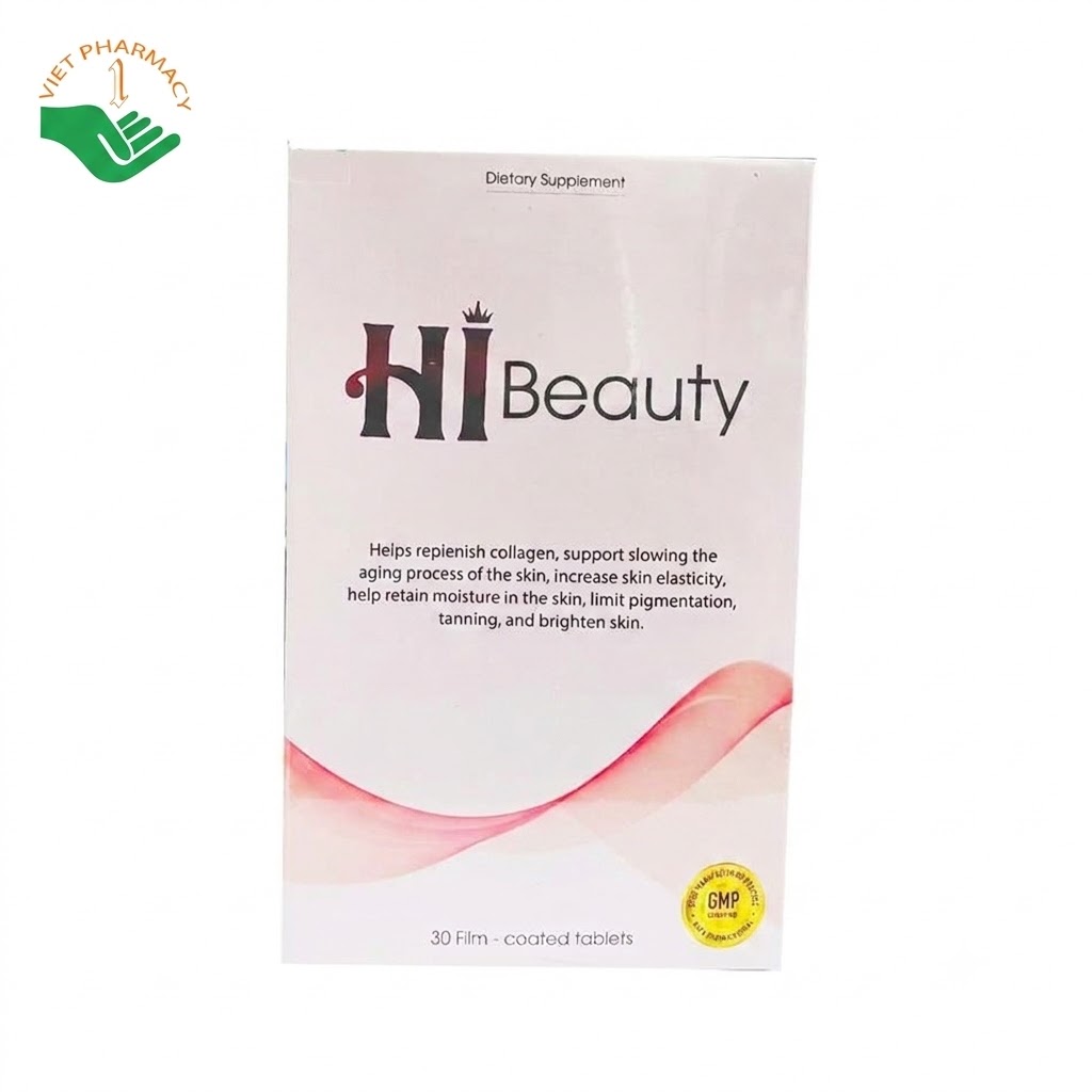 Hi Beauty hỗ trợ trắng da tự nhiên, mờ thâm và chống lão hóa (Hộp 30 viên)