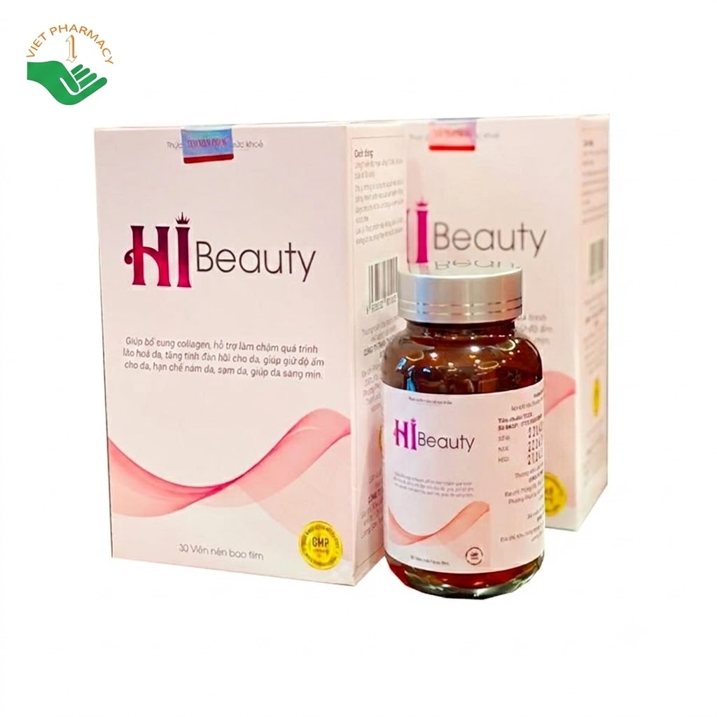 Hi Beauty hỗ trợ trắng da tự nhiên, mờ thâm và chống lão hóa (Hộp 30 viên)