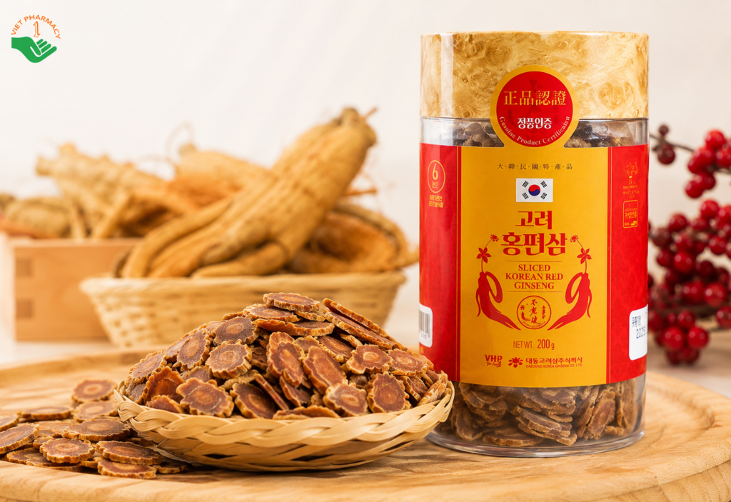 Hồng sâm khô thái lát Daedong Hàn Quốc giúp ngủ ngon, tăng sức đề kháng (Hộp 200 gram)
