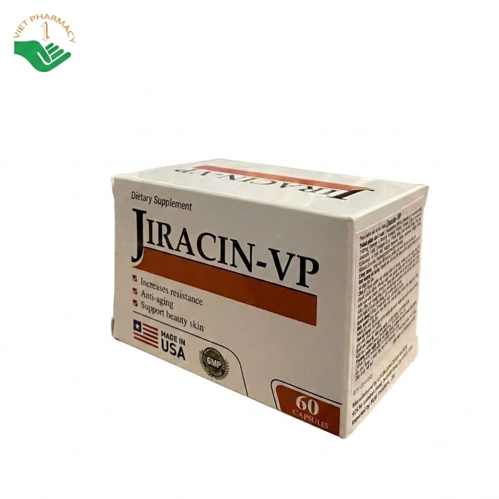 Jiracin-VP Lifebloom Corporation hỗ trợ tăng cường sức khoẻ, hỗ trợ làm đẹp da, chống lão hoá (Hộp 60 viên)