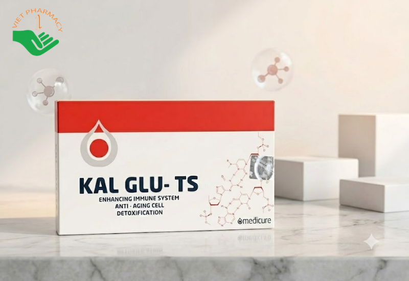 Kal Glu-TS Medicure Pharmaceutical tăng cường hệ miễn dịch, làm chậm lão hóa da (Hộp 3 vỉ x 10 viên)