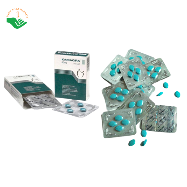 Thuốc Kamagra 50mg điều trị rối loạn chức năng sinh lý nam (Hộp 4 viên)