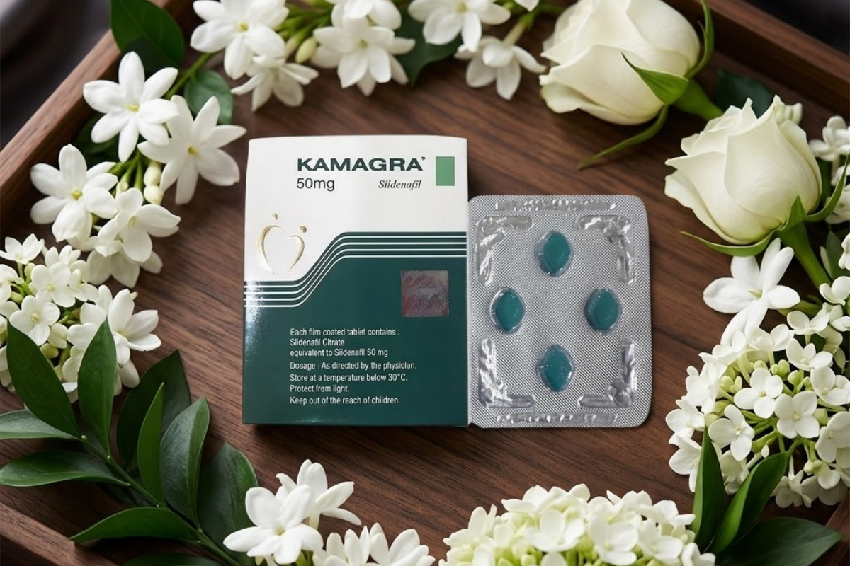 Thuốc Kamagra 50mg điều trị rối loạn chức năng sinh lý nam (Hộp 4 viên)