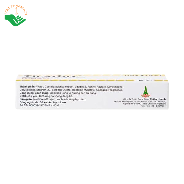 Kem bôi Ticarlox Thiên Khánh hỗ trợ làm mờ sẹo, dưỡng da (Hộp 1 tuýp 10g) - Ảnh 3