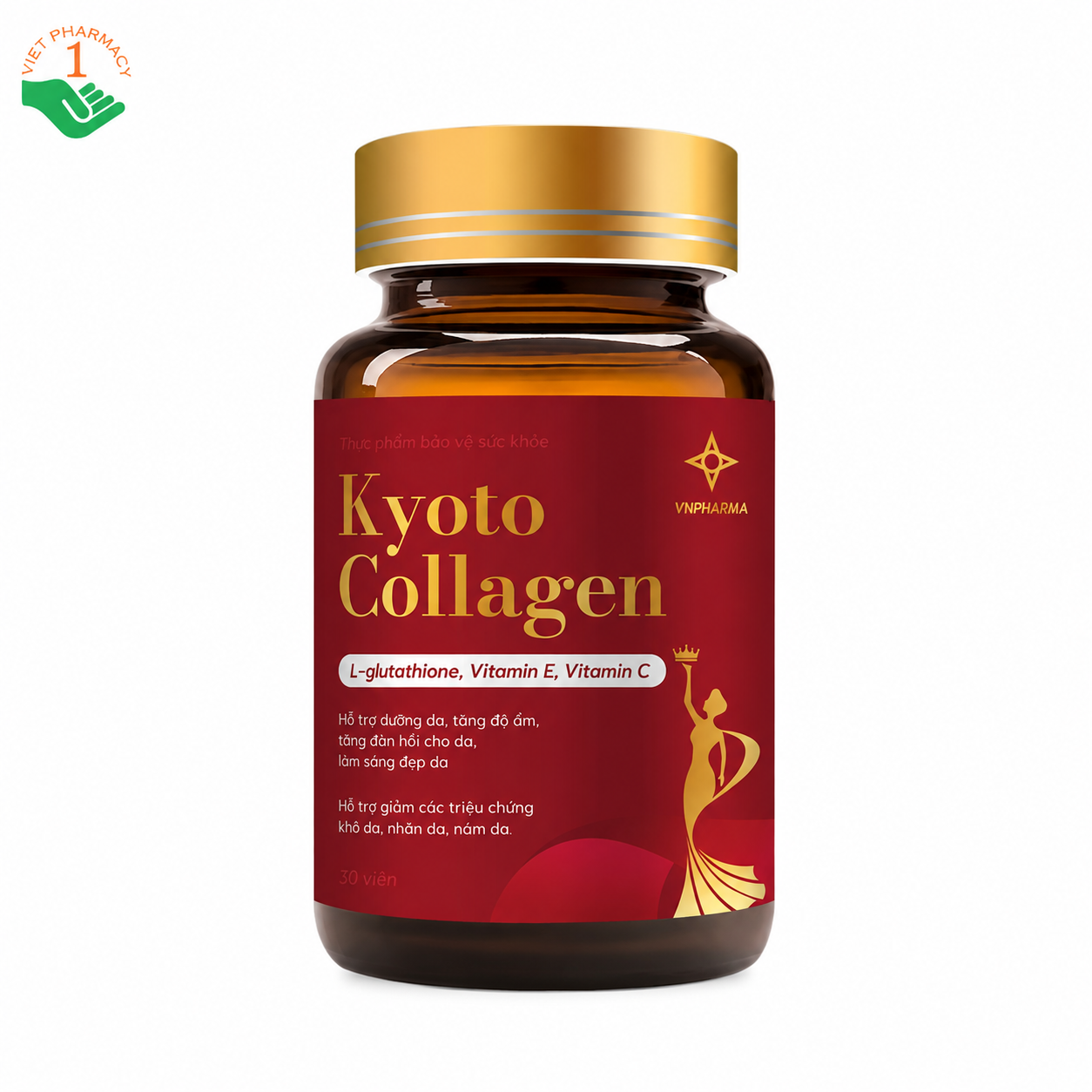 Kyoto Collagen hỗ trợ chống oxy hóa, ngăn ngừa tổn thương da (Hộp 30 viên)