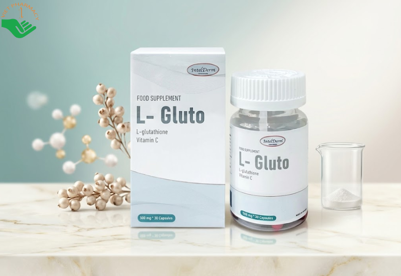 L-Gluto Intelderm Medical chống nắng, ngăn ngừa lão hóa, dưỡng da sáng đẹp (Hộp 30 viên)