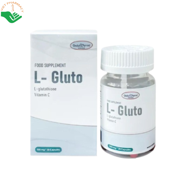 L-Gluto Intelderm Medical chống nắng, ngăn ngừa lão hóa, dưỡng da sáng đẹp (Hộp 30 viên)