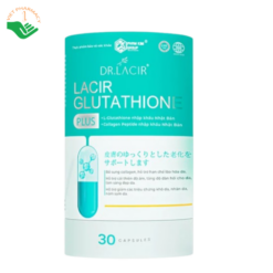 Lacir Glutathione Plus Dopharma hạn chế lão hóa, hỗ trợ tăng độ đàn hồi, giúp da trăng sáng (Hộp 1 lọ 30 viên)