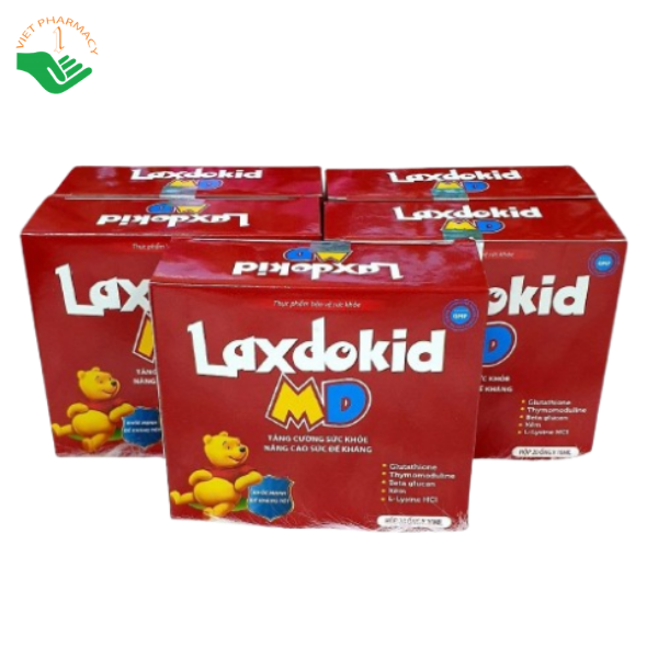 Laxdokid MD IAP giúp tăng cường sức đề kháng, hỗ trợ giảm viêm đường hô hấp trên cho trẻ (Hộp 20 ống x 10ml)
