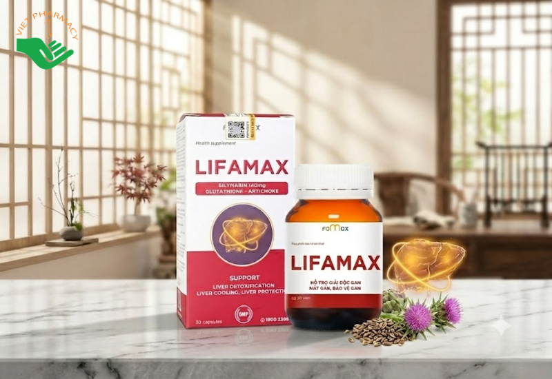 Lifamax Famax bảo vệ lá gan, hỗ trợ giải độc gan (Hộp 1 lọ 30 viên)
