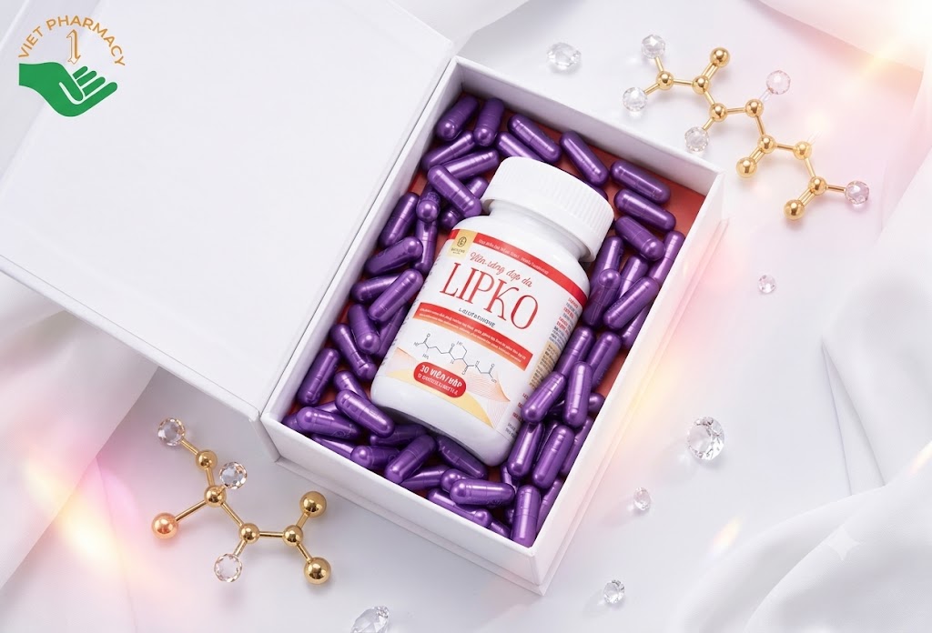 Lipko Kohinoor Star hỗ trợ chống oxy hoá, giảm lão hoá da, mờ thâm sạm, giúp làm đẹp da (Hộp 30 viên)