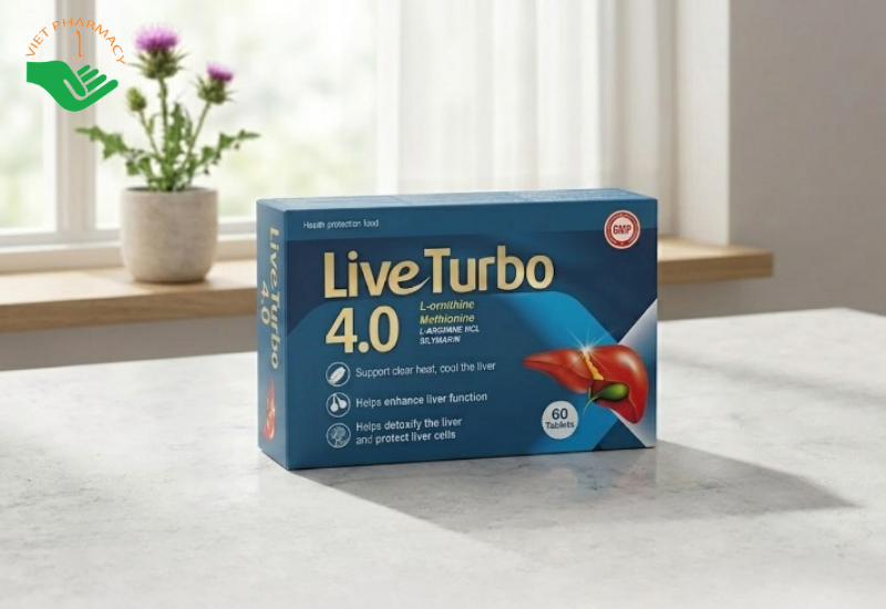 Live Turbo 4.0 Hoàng An hỗ trợ thành nhiệt, giúp giải độc và tăng cường chức năng (Hộp 60 viên)