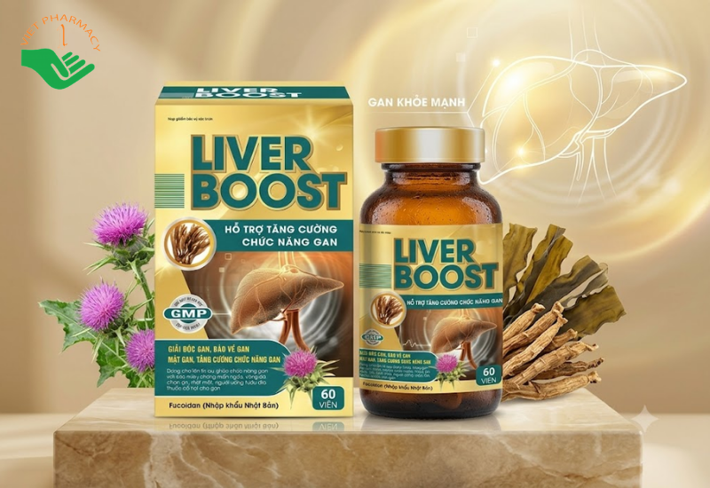 Liver Boost Nikko Pharma tăng cường phục hồi chức năng gan, hỗ trợ giải độc (Hộp 1 lọ x 60 viên)