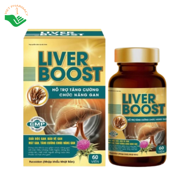 Liver Boost Nikko Pharma tăng cường phục hồi chức năng gan, hỗ trợ giải độc (Hộp 1 lọ x 60 viên)