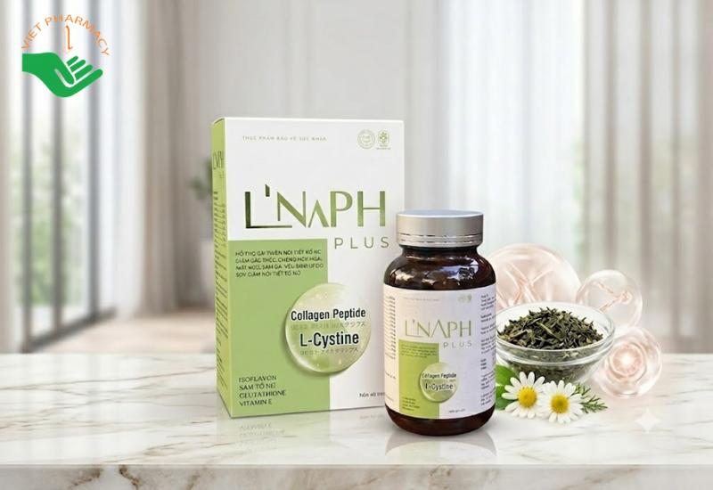 L’Naph Plus Linh Ngân hỗ trợ cân bằng nội tiết tố nữ, giúp làm mờ sạm da (Hộp 1 lọ x 30 viên)