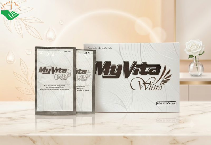 MyVita White SPM chống oxy hóa, chậm quá trình lão hóa, làm sáng da (Hộp 30 gói x 7g)