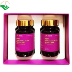 Nano Collagen Multi Care Hispa hỗ trợ chậm lão hóa, tăng cường đàn hồi, giúp da căng mịn (Hộp 2 lọ x 30 viên)