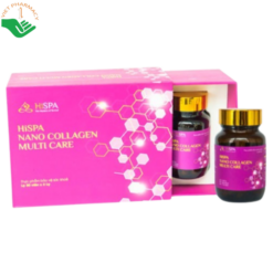Nano Collagen Multi Care Hispa hỗ trợ chậm lão hóa, tăng cường đàn hồi, giúp da căng mịn (Hộp 2 lọ x 30 viên)