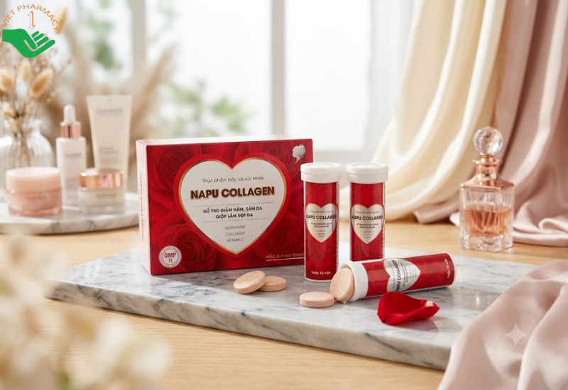 Napu Collagen Freshlife làm chậm lão hóa da, hỗ trợ sáng da (Hộp 3 lọ x 10 viên)