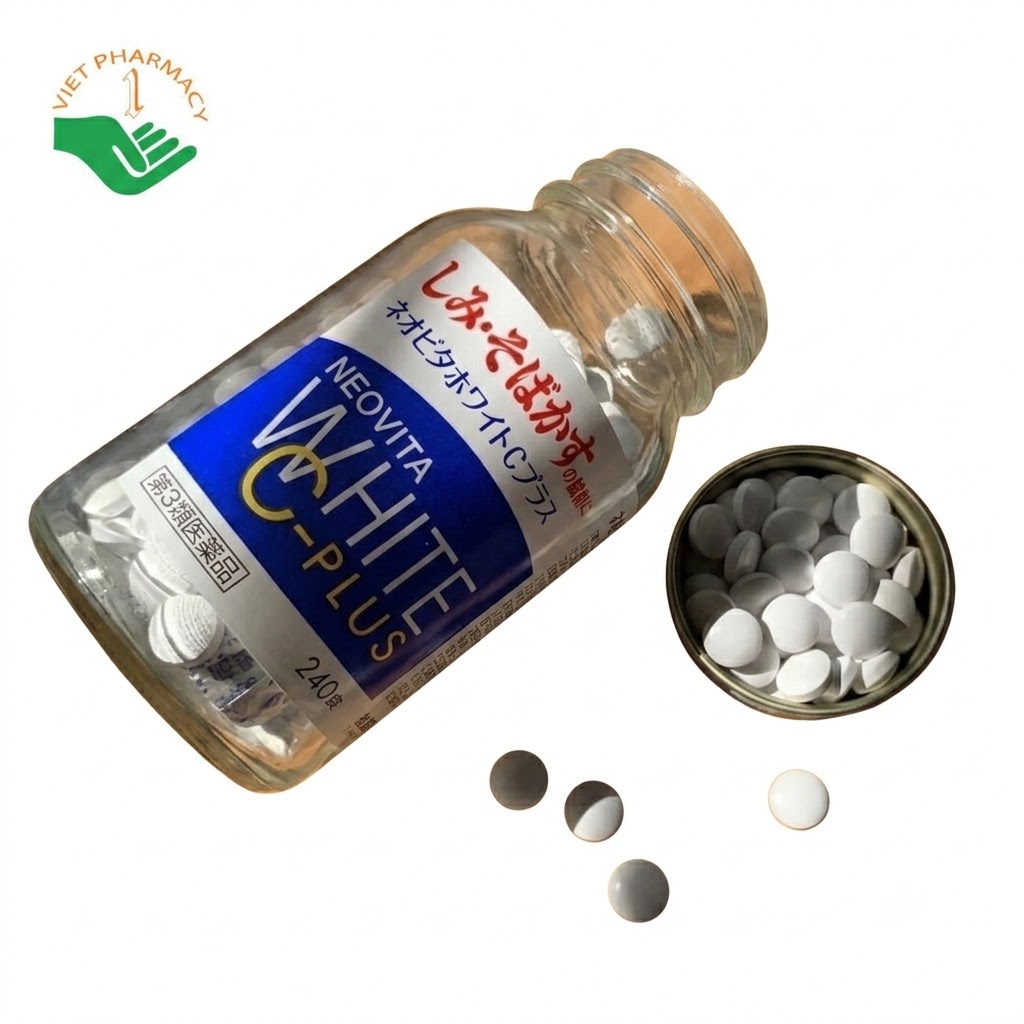Neovita White C-Plus Kokando hỗ trợ mờ thâm, hồi phục và làm sáng da (Hộp 240 viên)