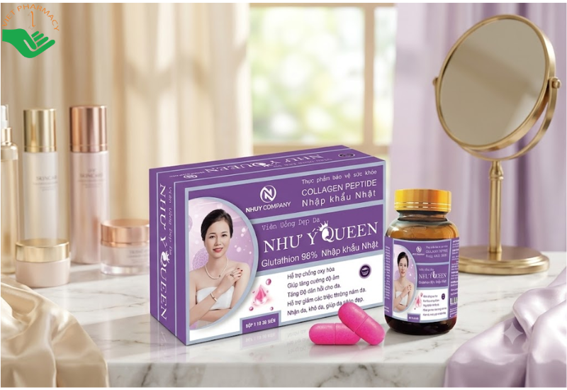 Như Ý Queen Bibita cải thiện độ đàn hồi của da, giúp làn da sáng đẹp (Hộp 30 viên)