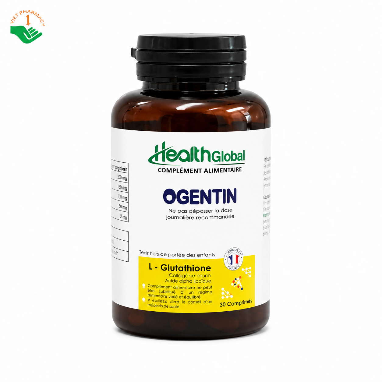 Ogentin HealthGlobal hỗ trợ tăng cường hệ miễn dịch, làm chậm lão hóa và làm đẹp da (Hộp 30 viên)