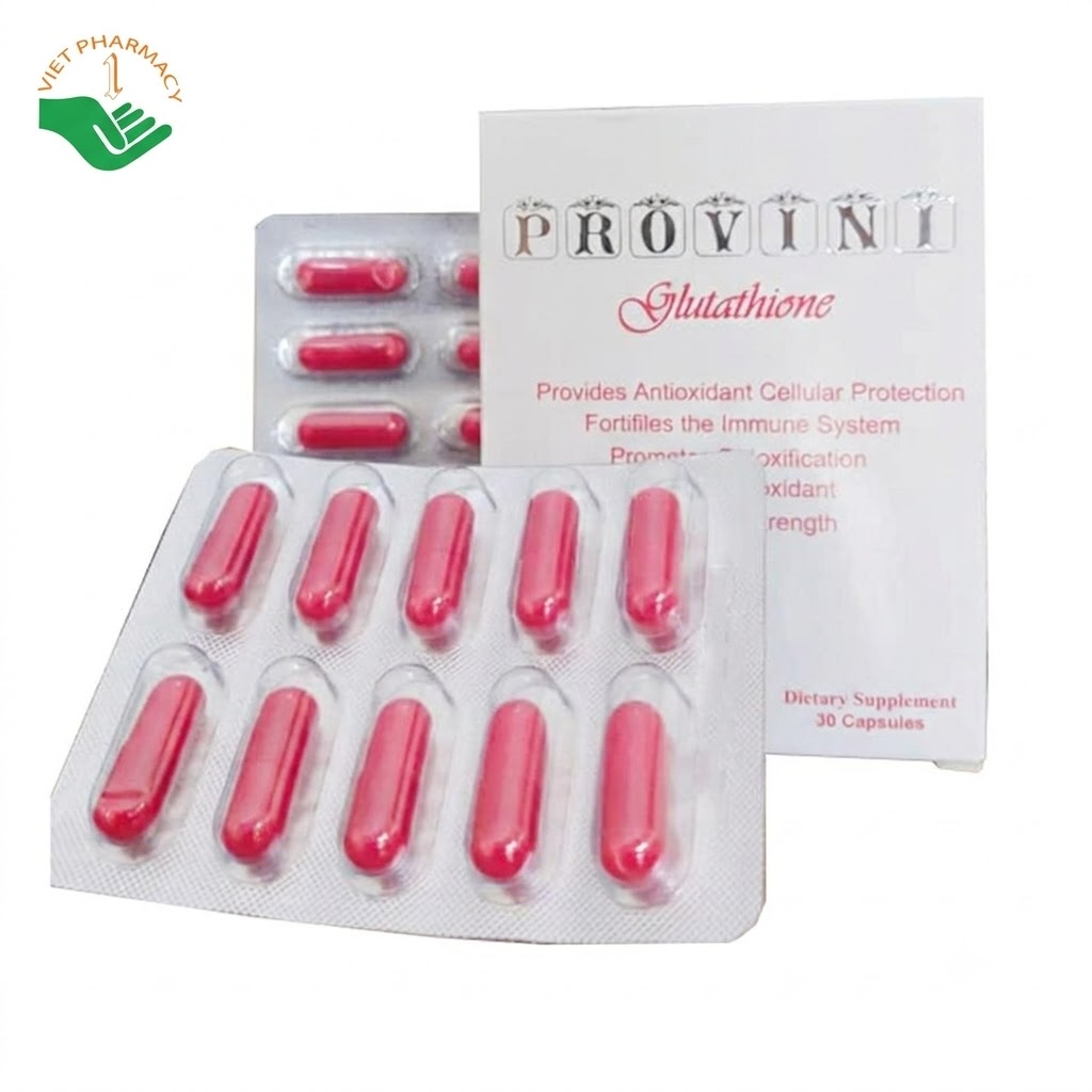 Provini Glutathione Eagle USA hỗ trợ làm trắng da, chống oxy hóa, giải độc gan (Hộp 30 viên)